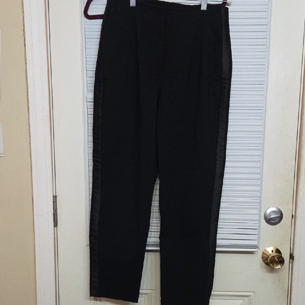 INC International Concepts Women's Tuxedo Black Straight Leg Pants